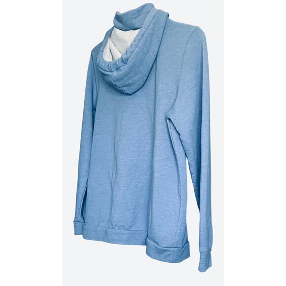 STREET ONE LONG SLV FRONT ZIP HOODIE WITH DRAWCORD, WOMENS, L-SKY BLUE-2 POCKETS - Picture 3 of 12